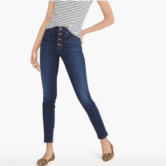 J Crew Mercantile High Rise Skinny Jeans Exposed Zipper J6583 - Picture 1 of 9